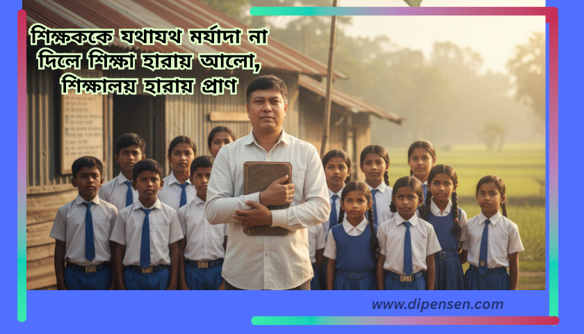 🎓শিক্ষককে যথাযথ মর্যাদা না দিলে শিক্ষা হারায় আলো, শিক্ষালয় হারায় প্রাণ